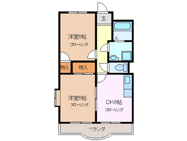 鈴鹿サーキット稲生駅 徒歩8分 2階の物件間取画像